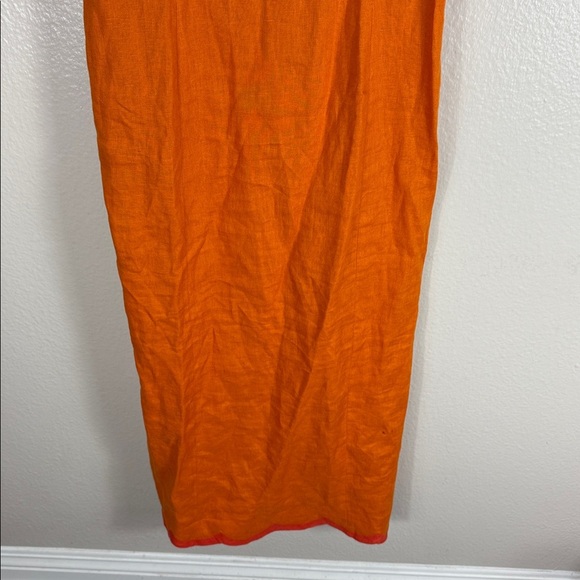 Reformation Sara Linen Dress in Nectarine - Picture 6 of 11